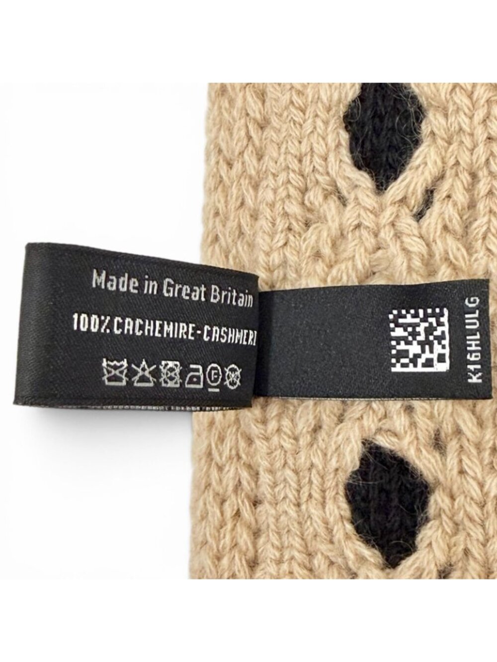 Chanel Cashmere CC Logo Long Scarf Shawl Beige Black - Picture 8 of 8